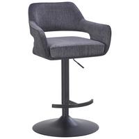 Barhocker Vanessa Grau - gris/noir, Modern, métal/textile (53/92-113/56cm) - Mömax