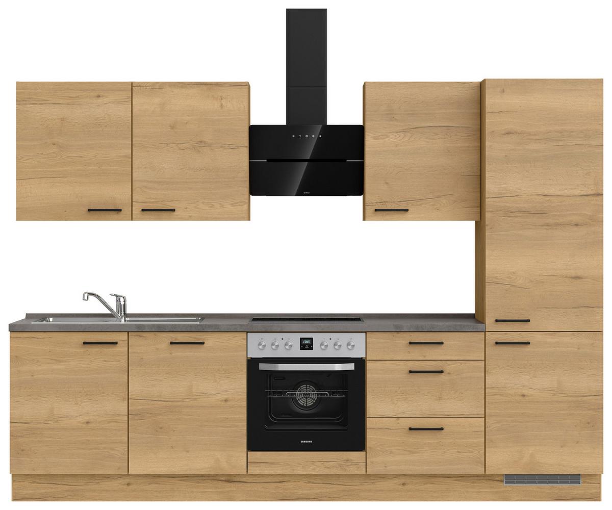 Küchenleerblock Structura High o. Geräte Eiche - Schieferfarben/Eichefarben, MODERN, Holzwerkstoff/Metall (300cm) - Nobilia