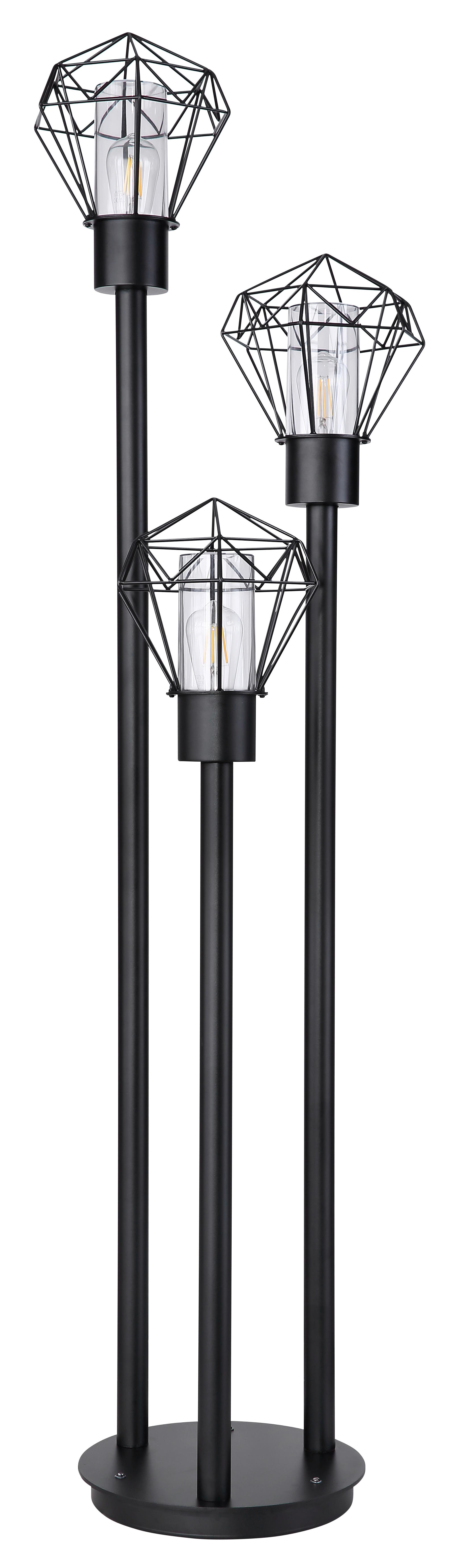 Außenleuchte Horace in Schwarz max. 15 Watt - Klar/Schwarz, KONVENTIONELL, Kunststoff/Metall (44,2/44,5/170cm) - Globo