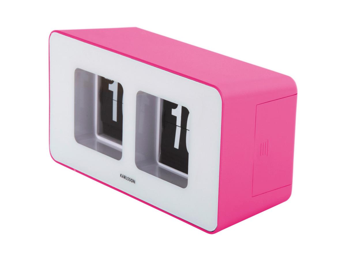 ZEGAR FUNKY FLIP - jaskrawy róż, Basics, tworzywo sztuczne (18/7/9cm) - Karlsson