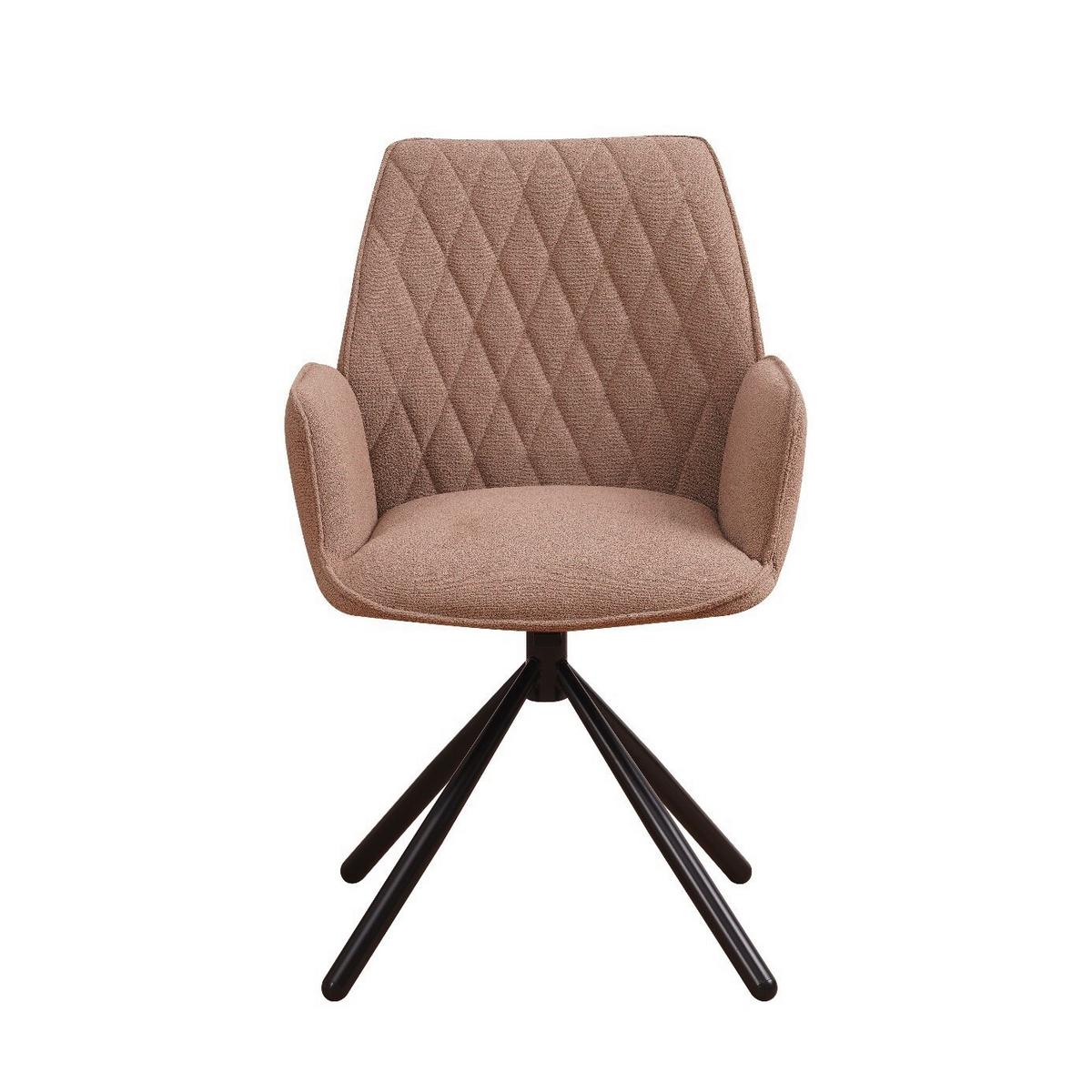 Armlehnstuhl-Set Reims ca. 56x97 cm 2er Set Taupe - Taupe/Schwarz, Design, Textil/Metall (56/97/52,5cm) - MID.YOU