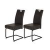 Schwingstuhl-Set Betty S 2er-Set ca. 43x99 cm Anthrazit - Anthrazit/Schwarz, MODERN, Textil/Metall (43/61/99cm) - MID.YOU