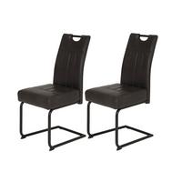 Schwingstuhl-Set Betty S 2er-Set ca. 43x99 cm Anthrazit - Anthrazit/Schwarz, MODERN, Textil/Metall (43/61/99cm) - MID.YOU