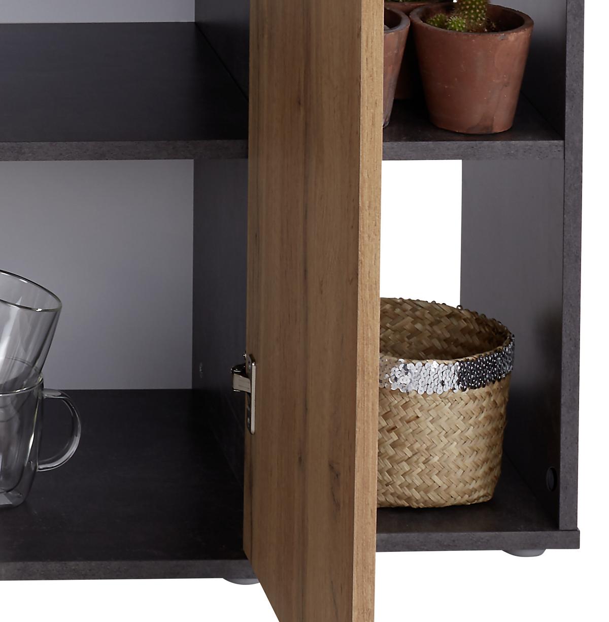 Komoda Tom 4 - črna/siva, Moderno, umetna masa/les (190/105/40cm) - Mömax