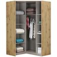 Begehbarer Eckschrank Weiß/Eiche - Alufarben, MODERN, Holz/Holzwerkstoff (117/197/117cm) - MODERN LIVING