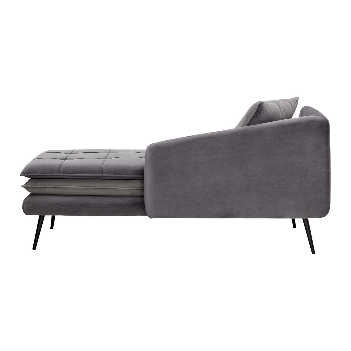 Recamier EMILIA - gri închis/gri, Modern, lemn/metal (75/73/162cm) - Bessagi Home