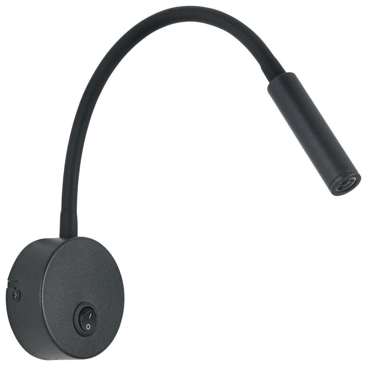 Led Svjetiljka Zidna Huoim - crna, Konvencionalno, metal/plastika (3/8/46cm) - Mömax