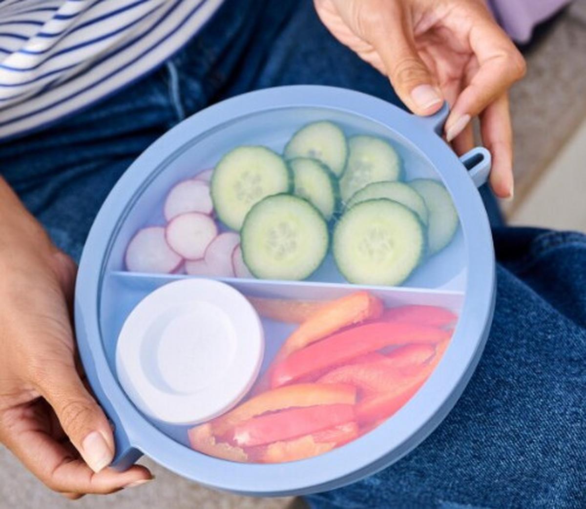 PUDEŁKO NA LUNCH BENTO 105830094700 - szałwiowy/przezroczysty, Konventionell, tworzywo sztuczne (24/20,7/8,5cm) - Mepal