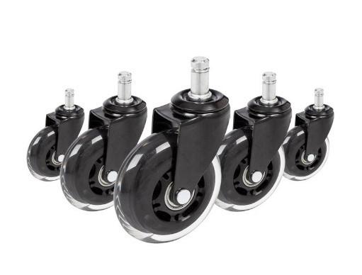 Set Kolesc Za Vrtljivi Stol Rolo Skate, Črna, 5-Delni - črna/prosojno, Basics, kovina/umetna masa (3,6/9,2/7,6cm) - MID.YOU