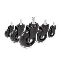 Set Kolesc Za Vrtljivi Stol Rolo Skate, Črna, 5-Delni - črna/prosojno, Basics, kovina/umetna masa (3,6/9,2/7,6cm) - MID.YOU