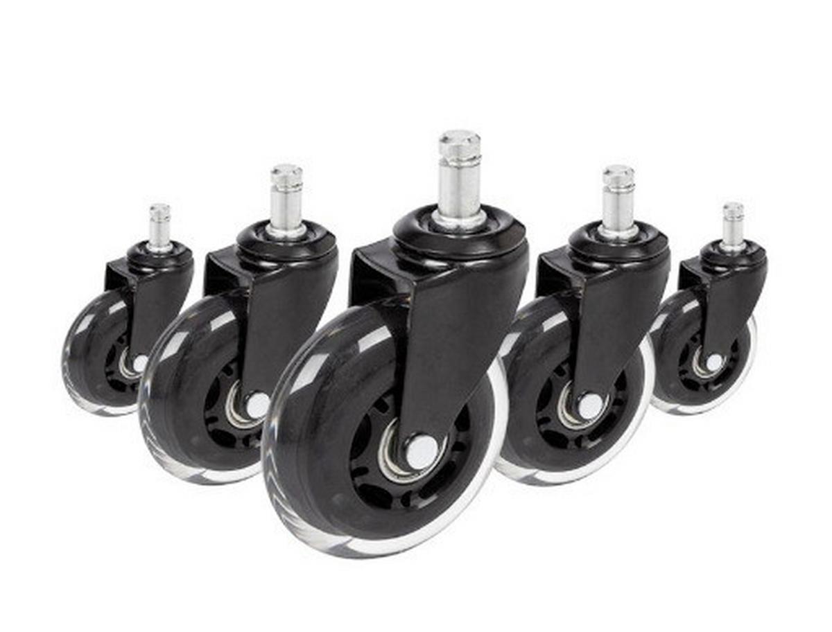 Set Kolesc Za Vrtljivi Stol Rolo Skate, Črna, 5-Delni - črna/prosojno, Basics, kovina/umetna masa (3,6/9,2/7,6cm) - MID.YOU