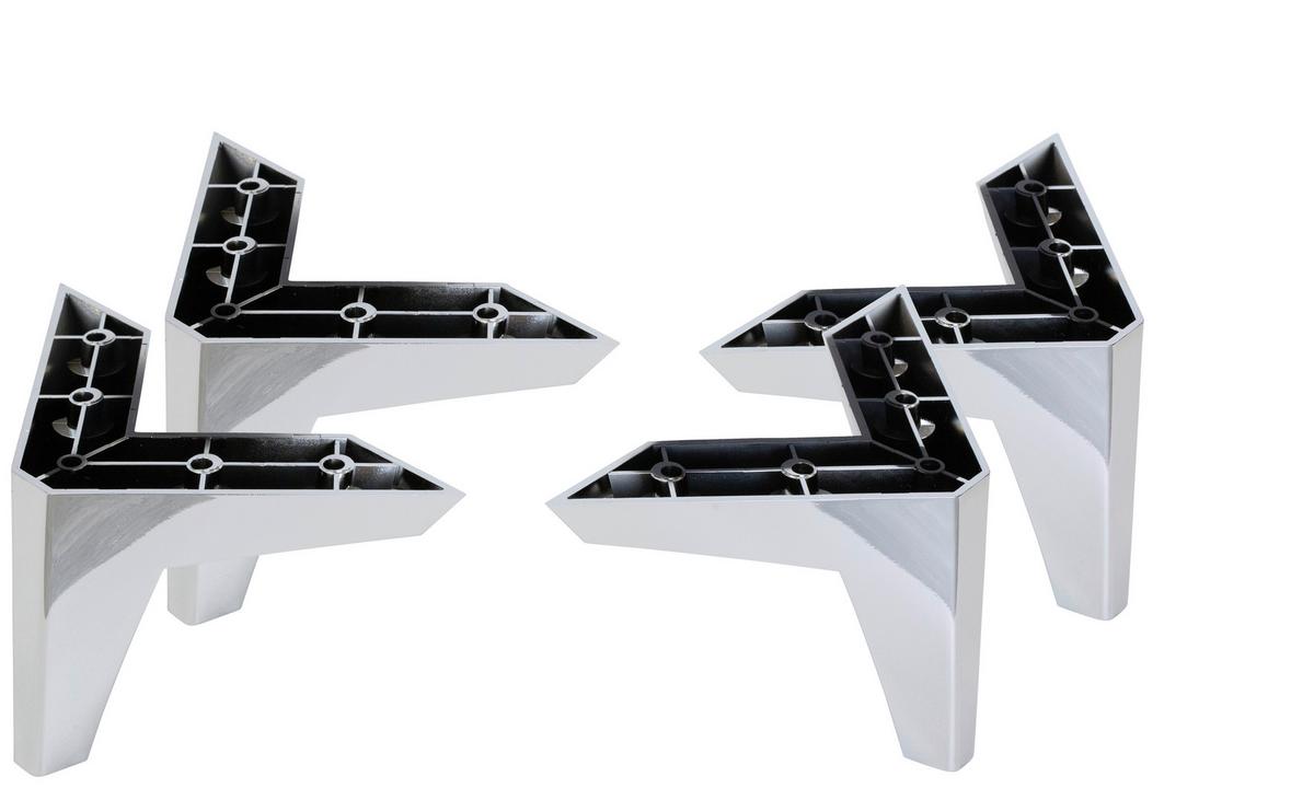 ZESTAW NÓG UNIT  -HOM IN- - kolor chromowy, tworzywo sztuczne (12cm) - Hom`in