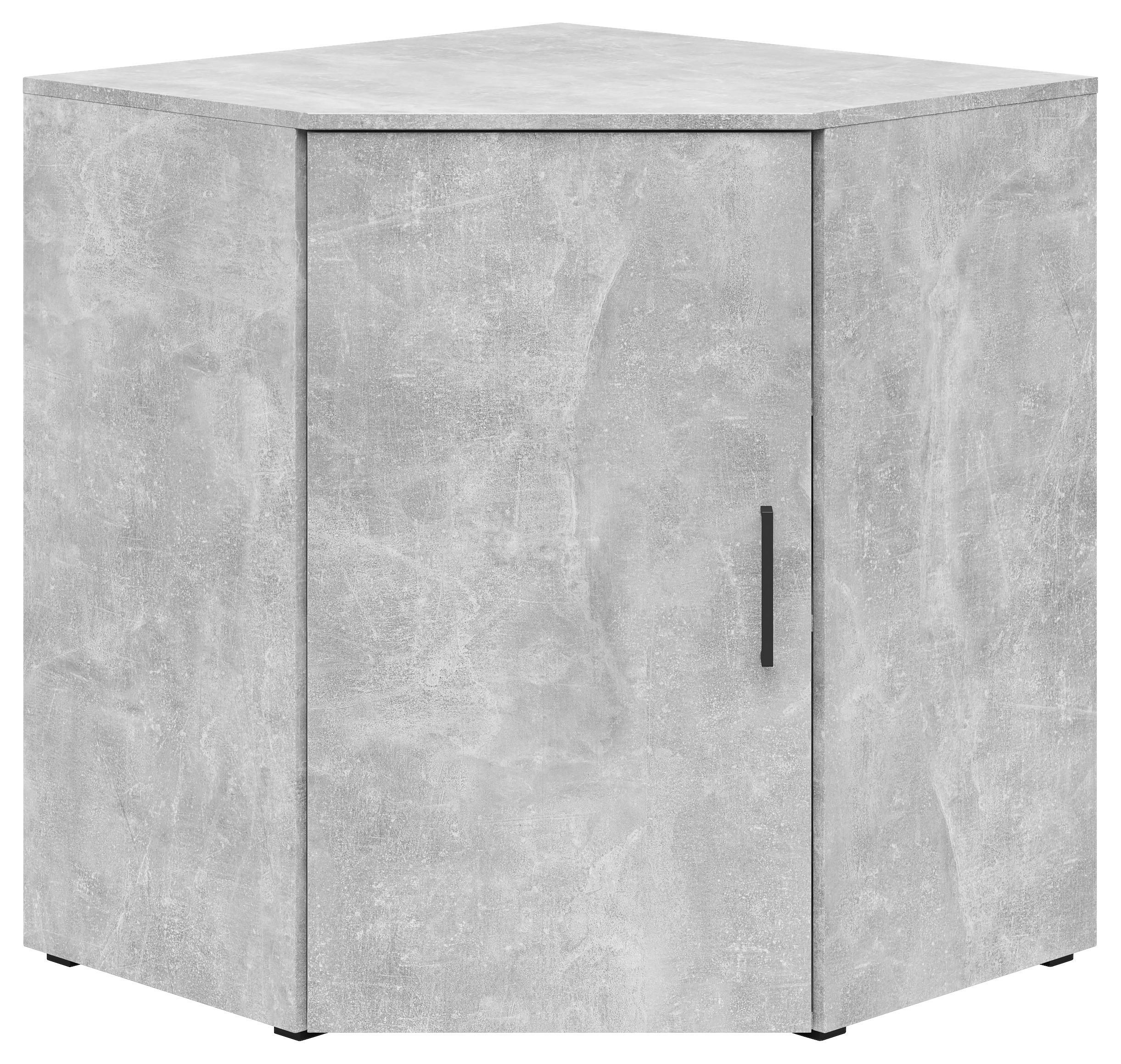 Eckkommode Multistauraum Betonoptik - Anthrazit/Schwarz, Modern, Holzwerkstoff/Kunststoff (71,5/83/71,5cm)