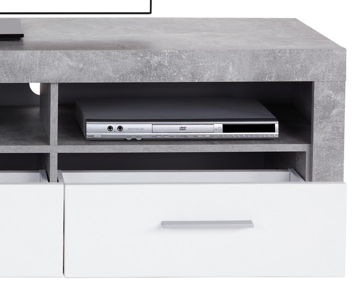 Tv Komoda Malta - bijela/siva, Moderno, drvni materijal/plastika (185/50/42cm) - Modern Living