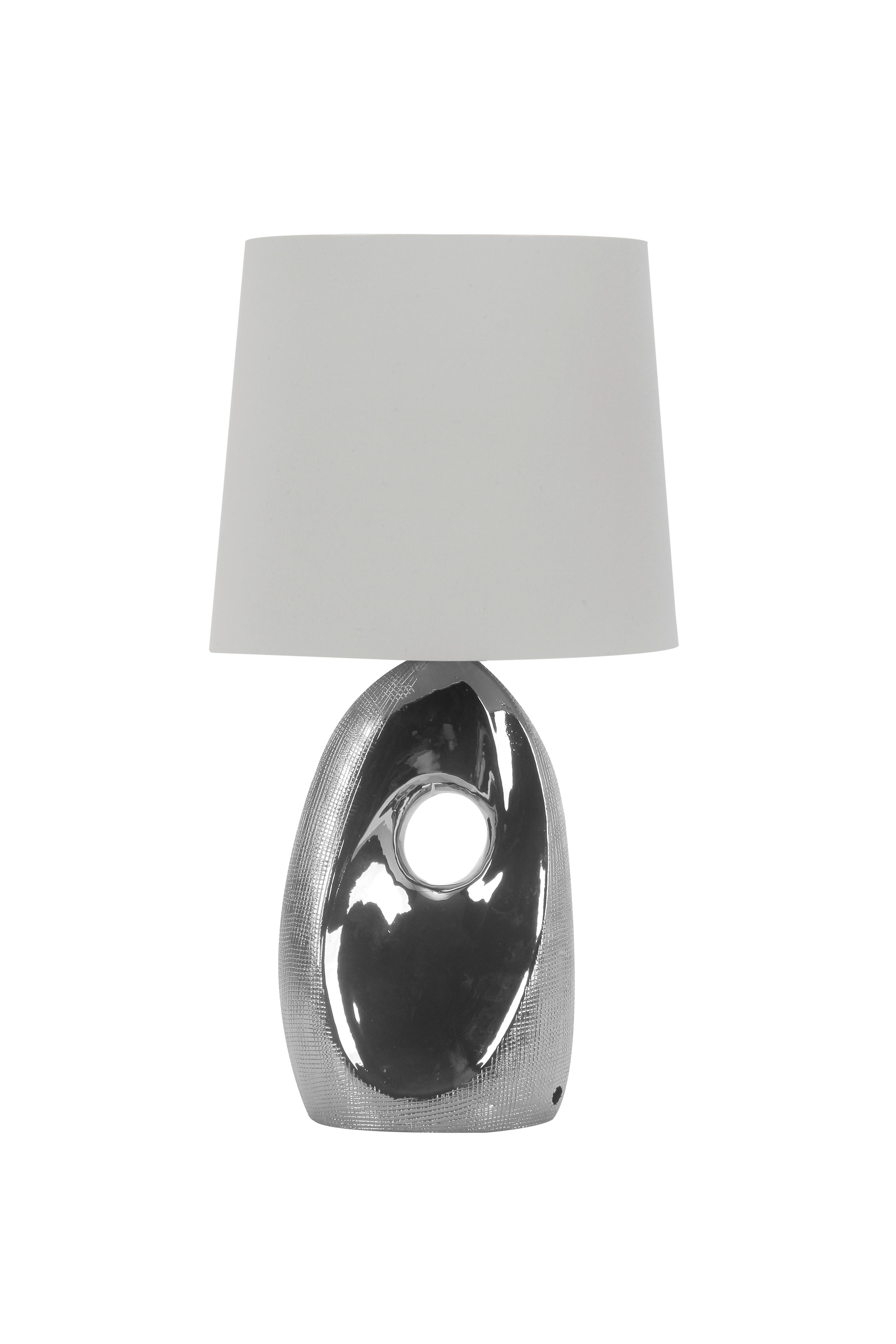 Svjetiljka Stolna 41-79909 - srebrne boje/boje kroma, Design, tekstil/keramika (16/23/43cm)