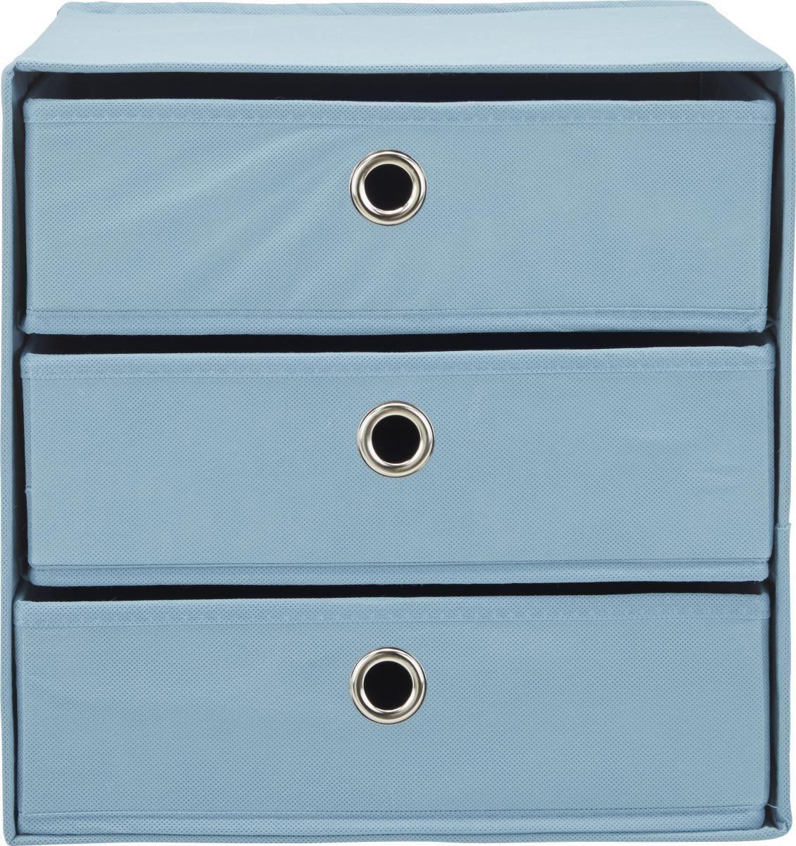 Schubladenbox Mona ca. 32x31,5cm - Petrol, Modern, Karton/Textil (32/31,5/32cm) - Mömax