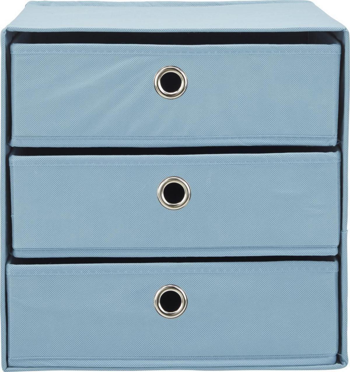 Schubladenbox Mona ca. 32x31,5cm - Petrol, MODERN, Karton/Textil (32/31,5/32cm) - Mömax
