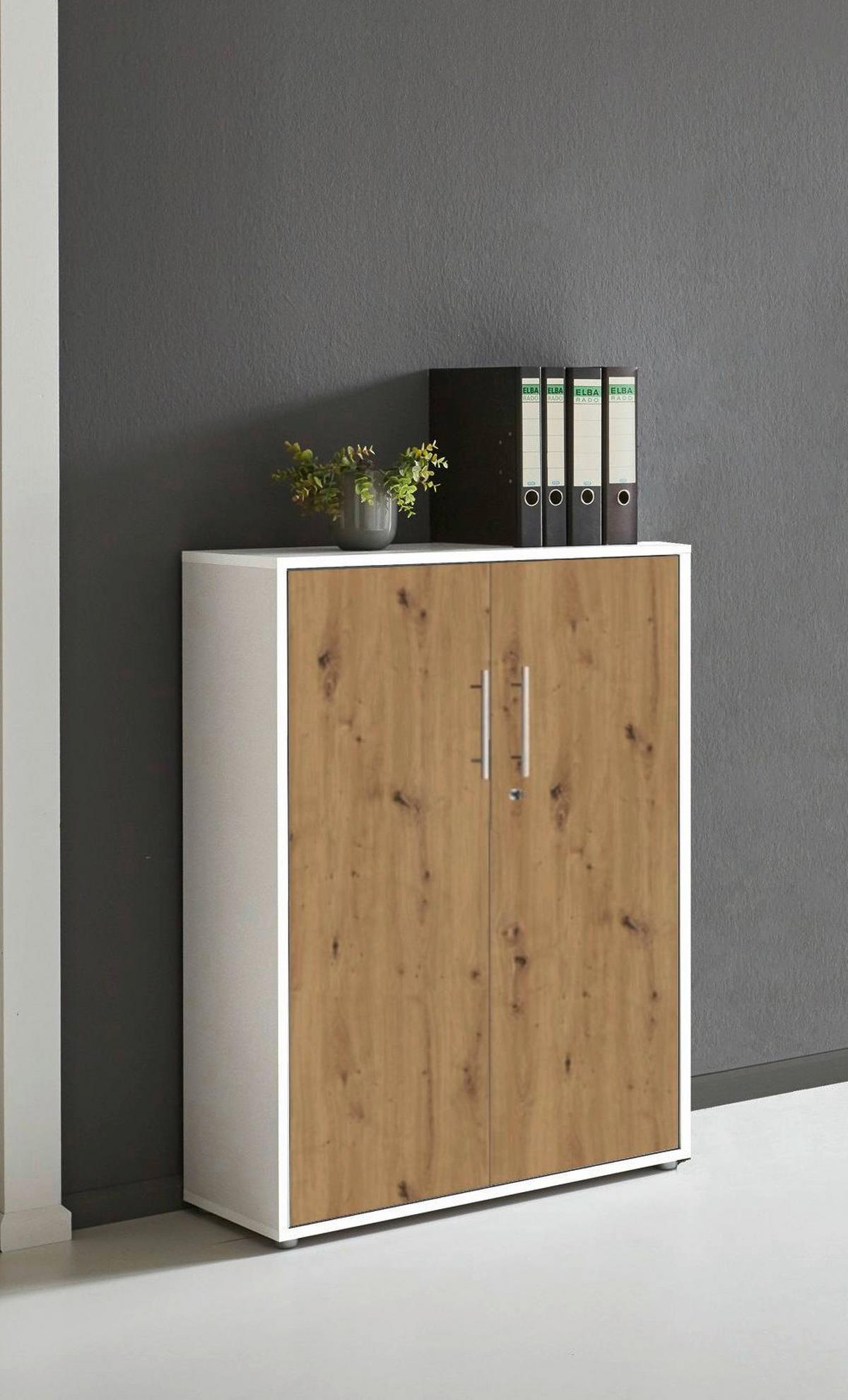 AKTENSCHRANK OFFICE EDITION - Eiche Artisan/Weiß, MODERN, Holzwerkstoff (84,4/113,6/33cm) - MID.YOU