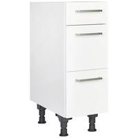 Schubkastenunterschrank Touch Weiß - Edelstahlfarben/Weiß, MODERN, Holzwerkstoff/Metall (30/87/56cm) - Nobilia
