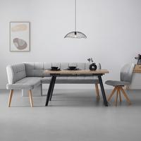 Eckbank Alba rechts Hellgrau - Eichefarben/Hellgrau, MODERN, Holz/Textil (173/87/217cm) - Mömax