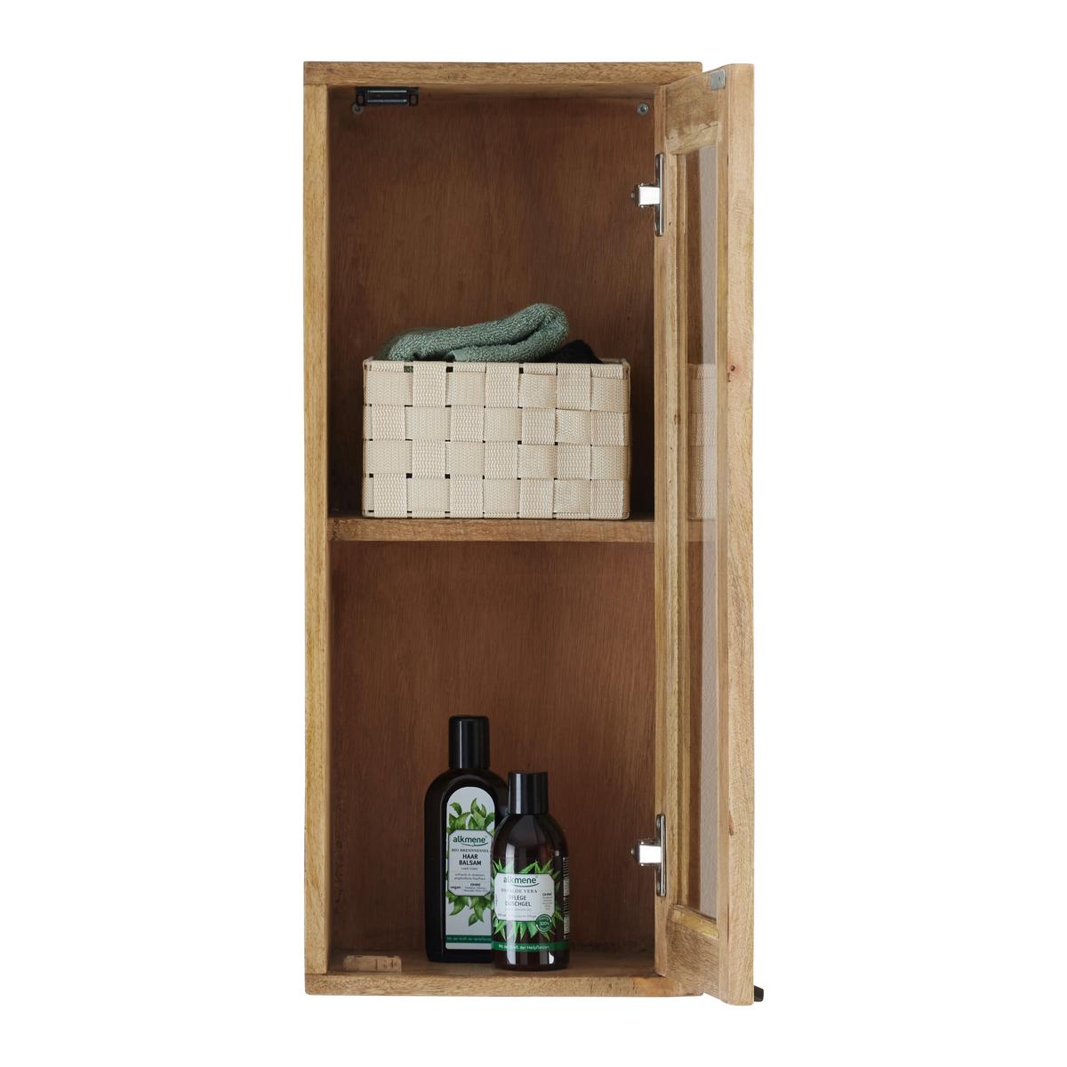 Hängeschrank Everest Naturfarben - Schwarz/Naturfarben, Natur, Holz/Metall (30/70/20cm) - Mömax