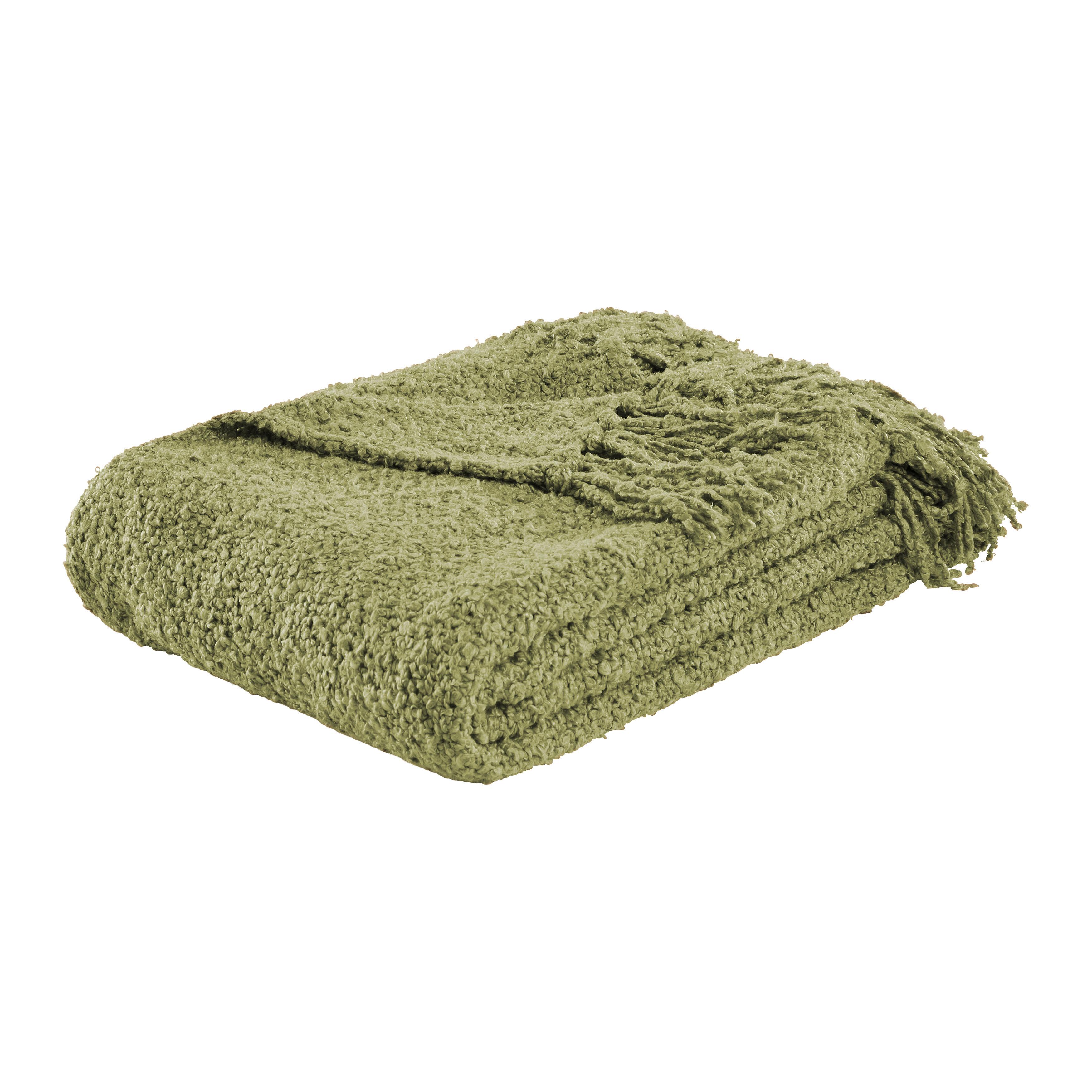 Kuscheldecke Boucle Grün ca. 130x170cm - Grün, Modern, Textil (130/170cm) - Modern Living