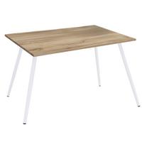 Pisalna Miza Salia, Bela, Barva Hrasta, 80x50cm - bela/medeni hrast, Moderno, kovina/leseni material (80/50/70cm) - MID.YOU