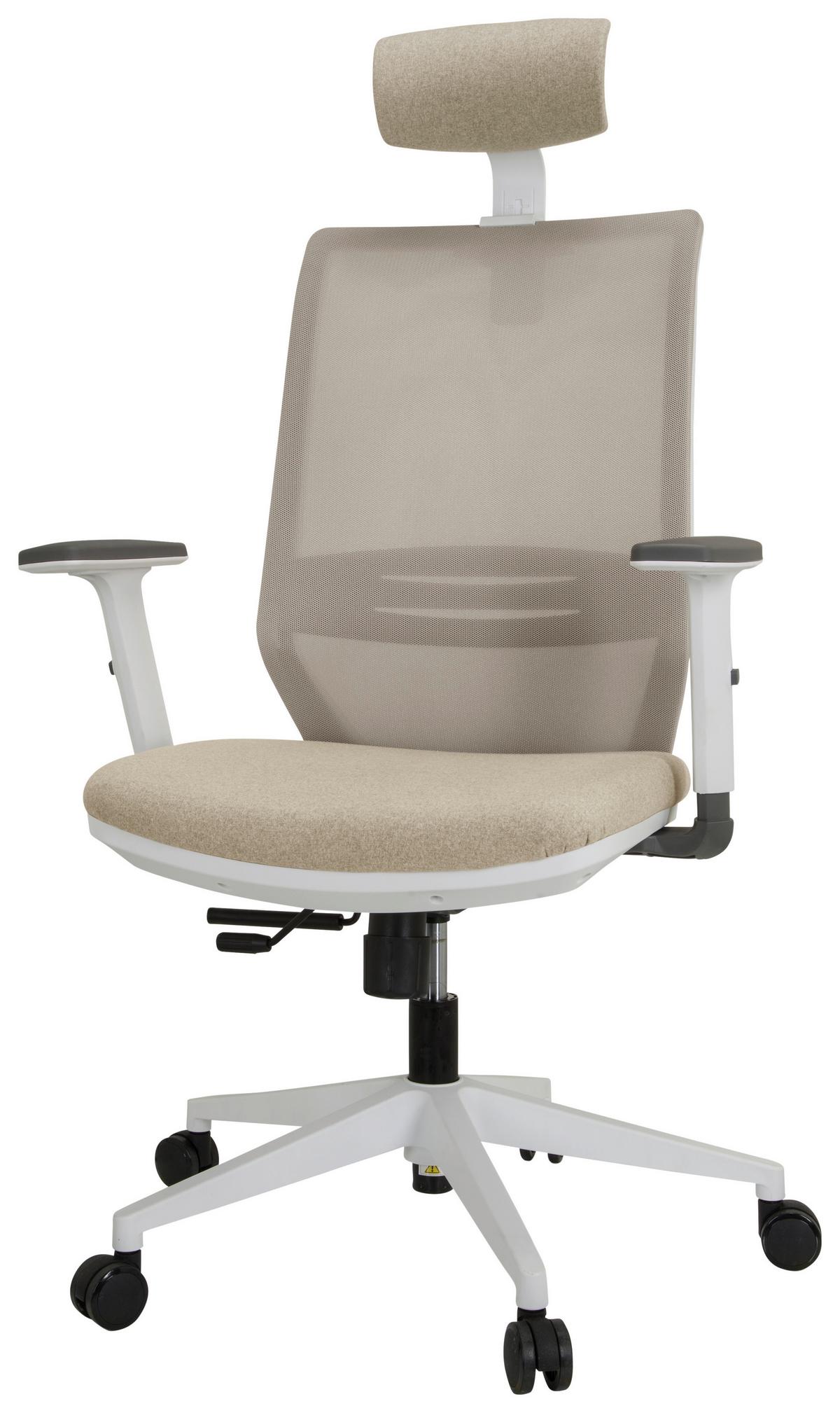Pisarniški Stol Profondo Pro W, Bež - bela/bež, Basics, umetna masa/tekstil (70/117/62cm) - MID.YOU
