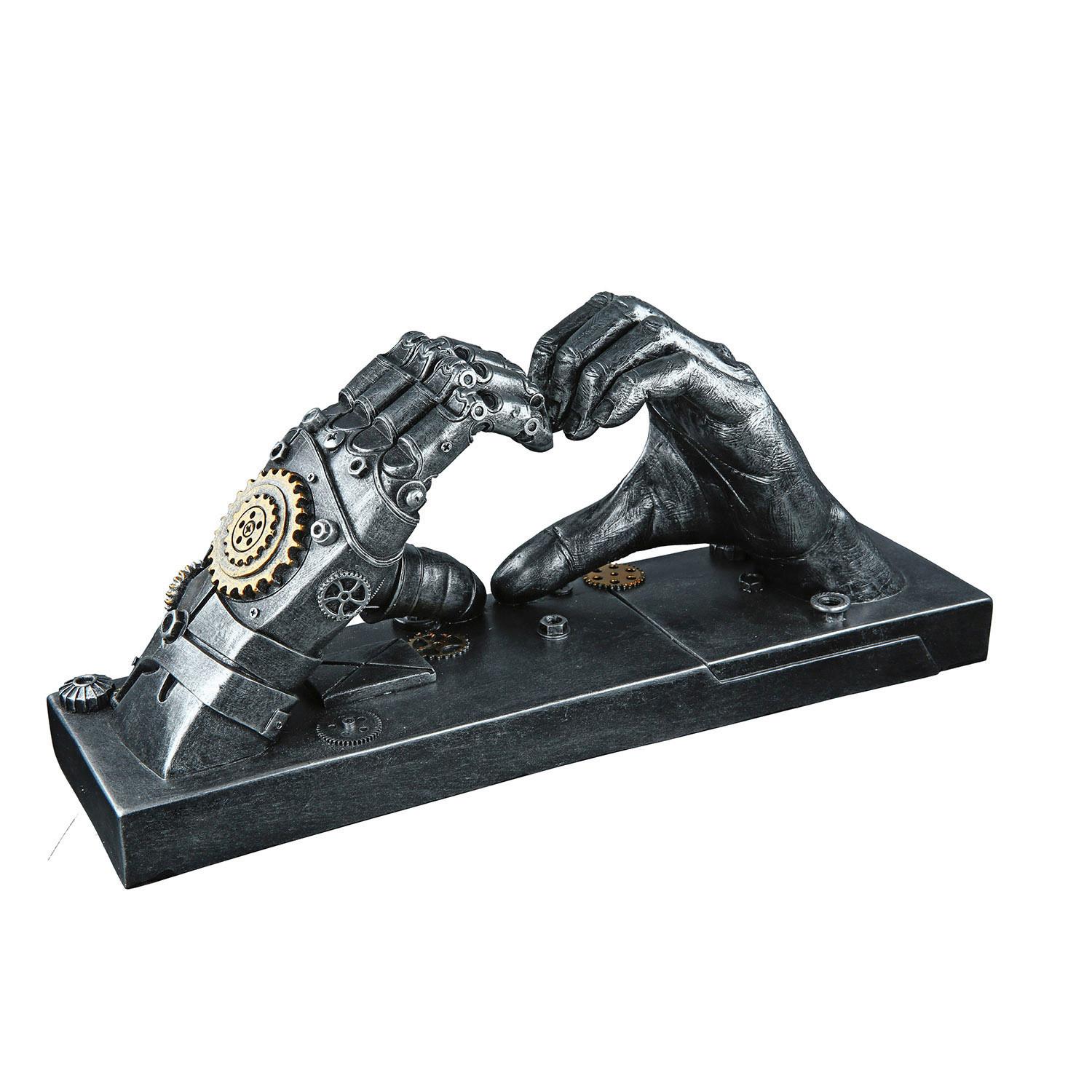 Skulptur Silberfarben - Silberfarben, Basics, Kunststoff (35/16/9,5cm)