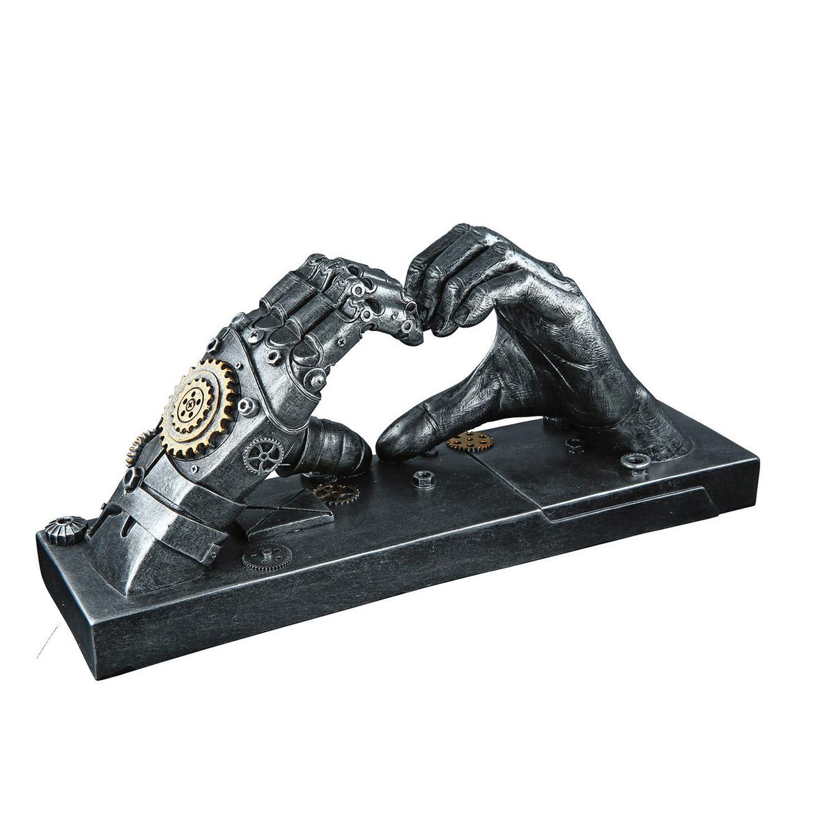 Skulptur Silberfarben - Silberfarben, Basics, Kunststoff (35/16/9,5cm)
