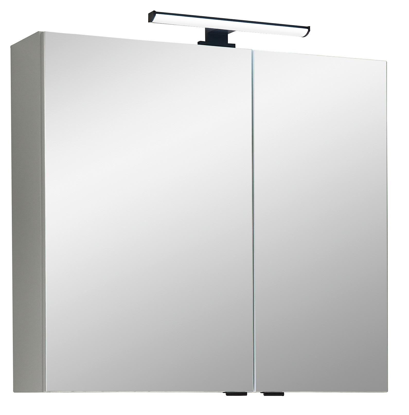 Dulap cu oglindă Georgia - cașmir/transparent, Modern, sticlă/material pe bază de lemn (67,2/64/20cm)