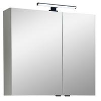 Dulap cu oglindă Georgia - cașmir/transparent, Modern, sticlă/material pe bază de lemn (67,2/64/20cm)