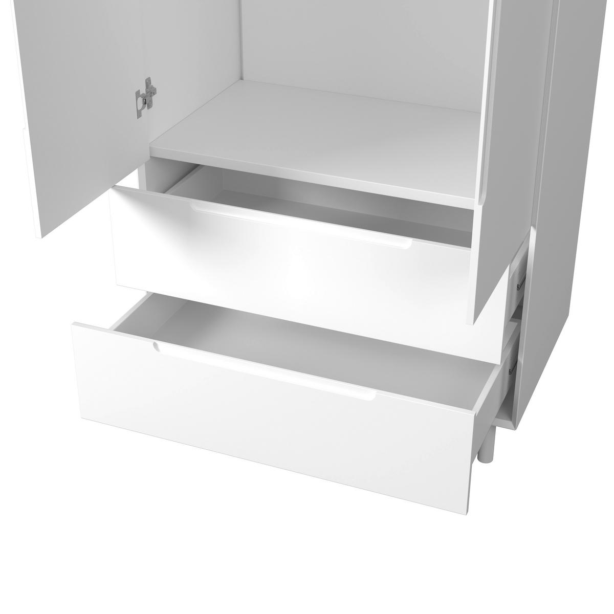 Ruhásszekrény Marlo - fehér, Modern, faalapú anyag/fa (100/223/60cm) - Bessagi Home