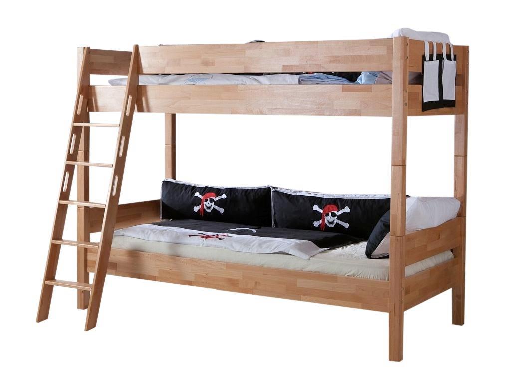 ETAGENBETT in Naturfarben 'Stefan' - Naturfarben, Design, Holz (90/200cm)