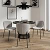 STOEL NOEMIE - Donkergrijs/Zwart, Modern, Hout/Textiel (49/81/54cm) - Bessagi Home