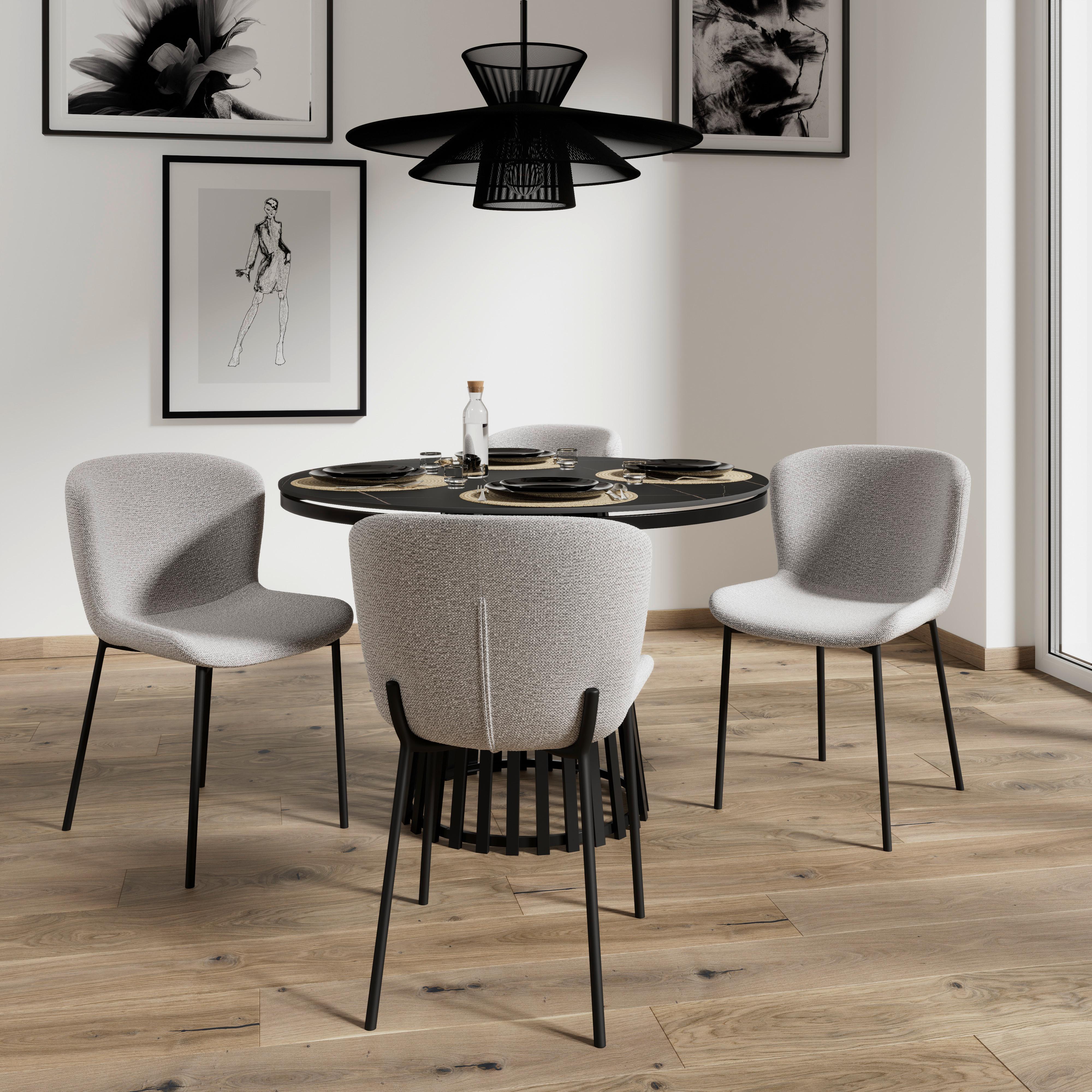 STOL NOEMIE - mörkgrå/svart, Modern, metall/trä (49/81/54cm) - Bessagi Home