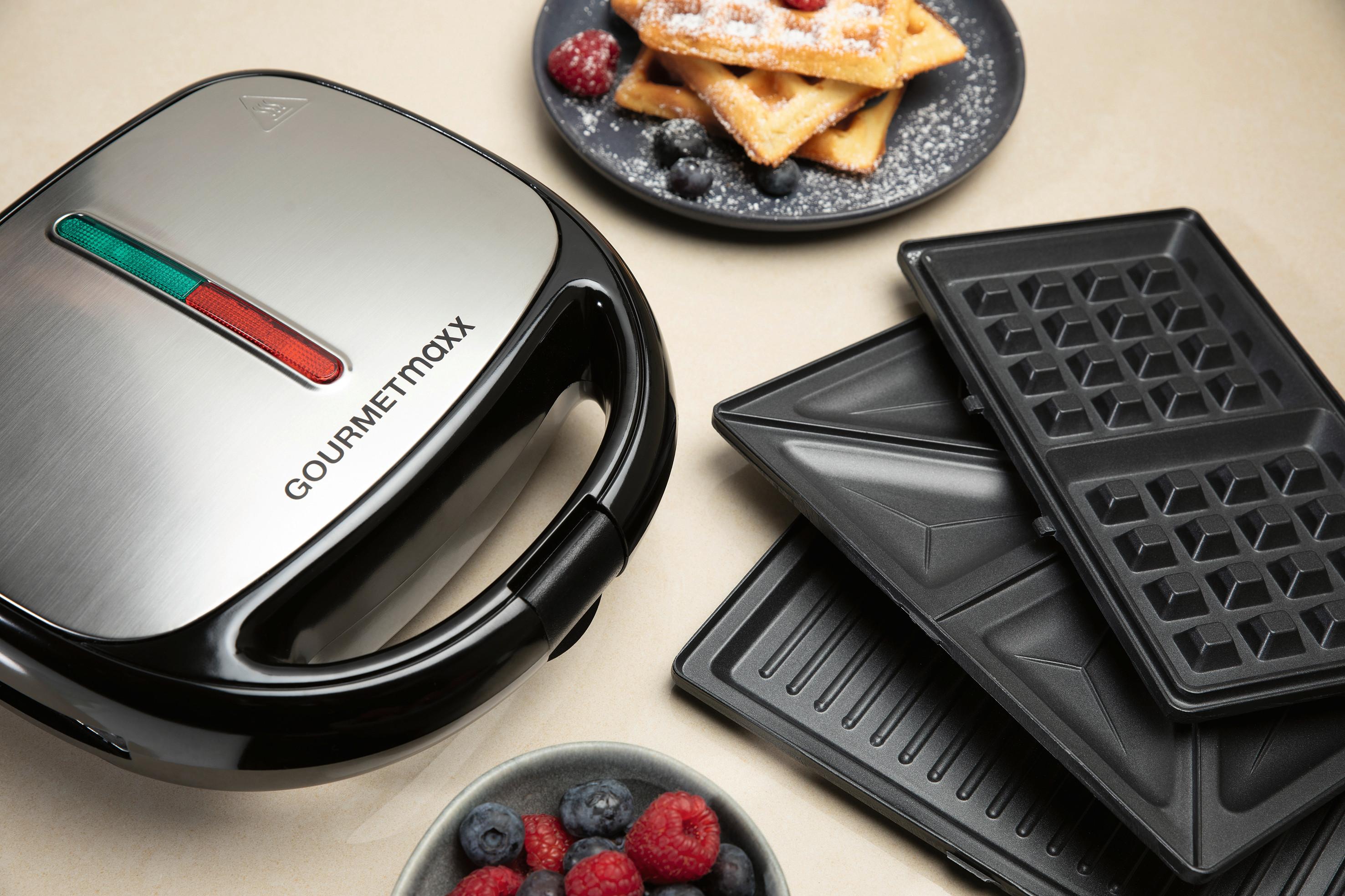 Tischgrill Gourmetmaxx Schwarz/Silberfarben - Silberfarben/Schwarz, MODERN, Metall (22/23/9,5cm)