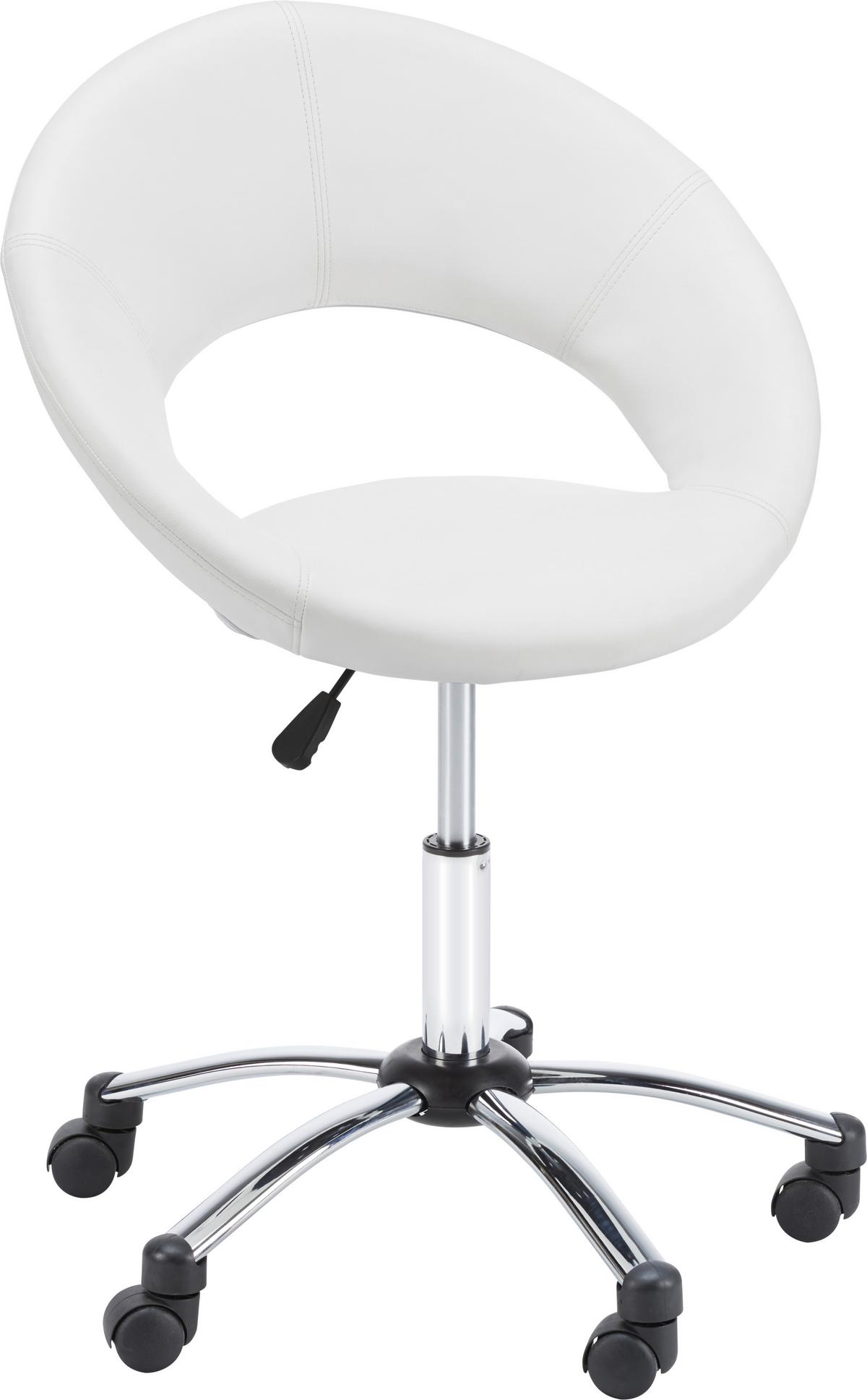 Drehstuhl in Weiss - Chromfarben/Weiss, Modern, Kunststoff/Textil (61cm) - Mömax