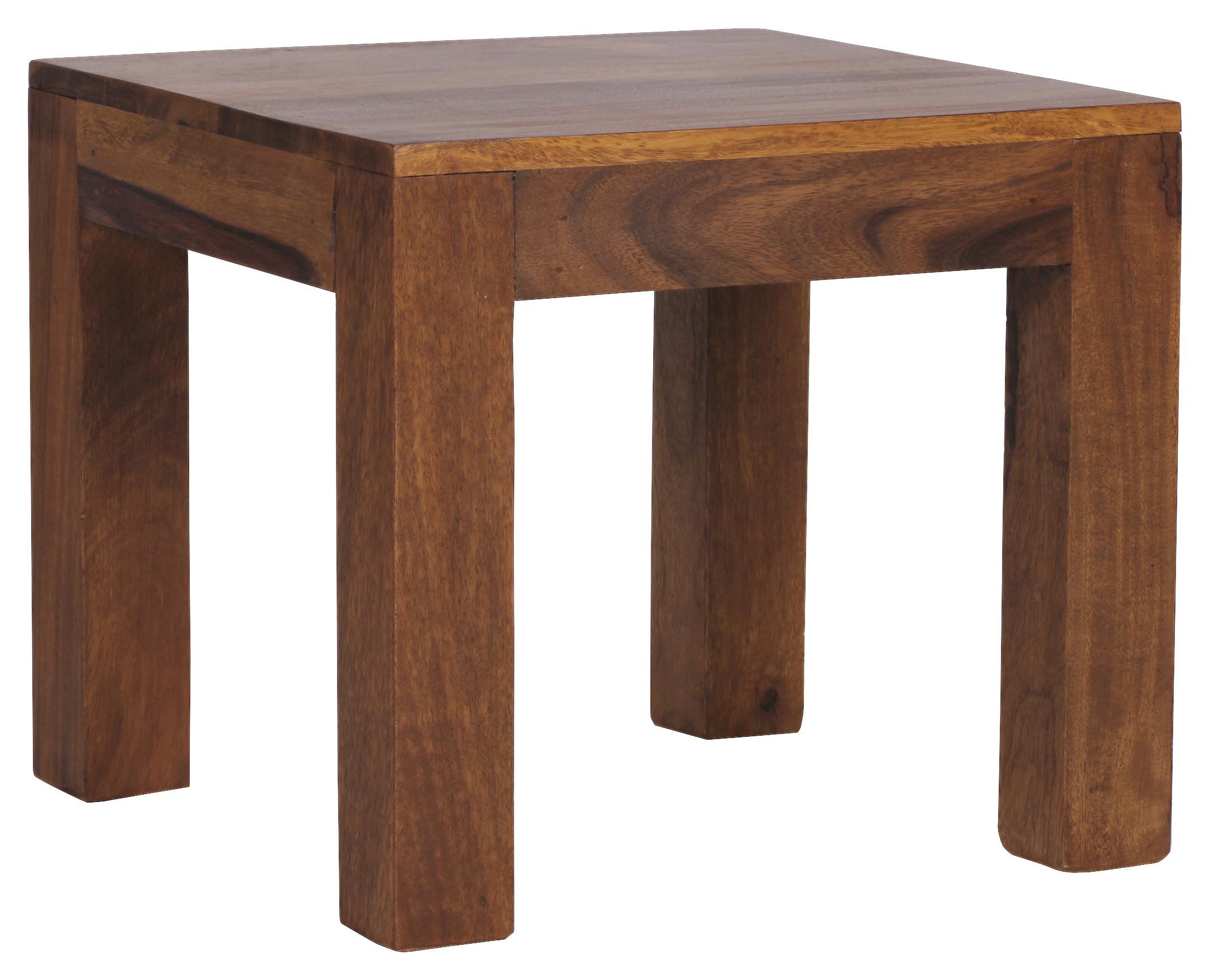 Beistelltisch "WL1.204" , ca. 45x45 cm, aus Sheesham - Sheeshamfarben, Design, Holz (45/45/40cm) - MID.YOU