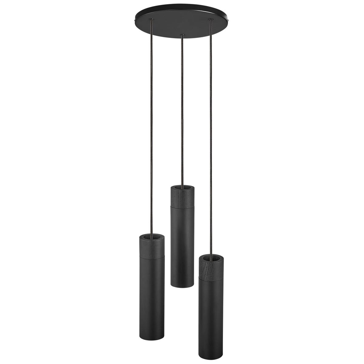 LAMPA WISZĄCA 2010473003 TILO PELA 3 CZARNA - czarny, Design, metal/drewno (22/24,6cm) - Nordlux