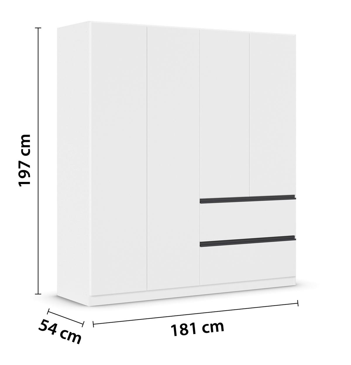 Omara S Klasičnimi Vrati Costa, Bela, Siva - siva/bela, Moderno, leseni material (181/197/54cm) - Rauch Möbel