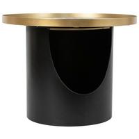 Măsuță de cafea LOTUS - auriu/negru, Modern, metal/material pe bază de lemn (55/43/55cm) - Modern Living