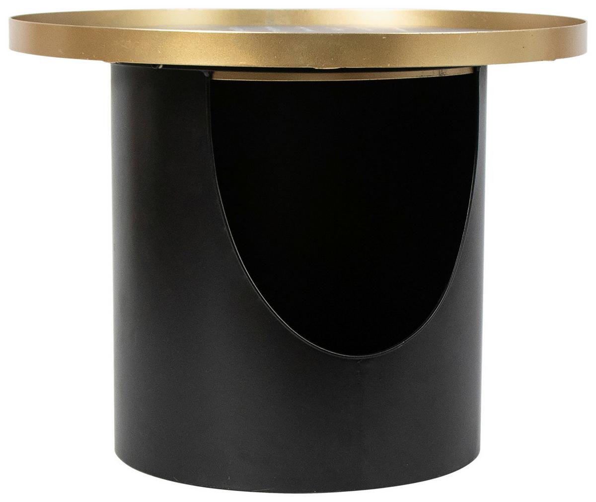 Măsuță de cafea LOTUS - auriu/negru, Modern, metal/material pe bază de lemn (55/43/55cm) - Modern Living