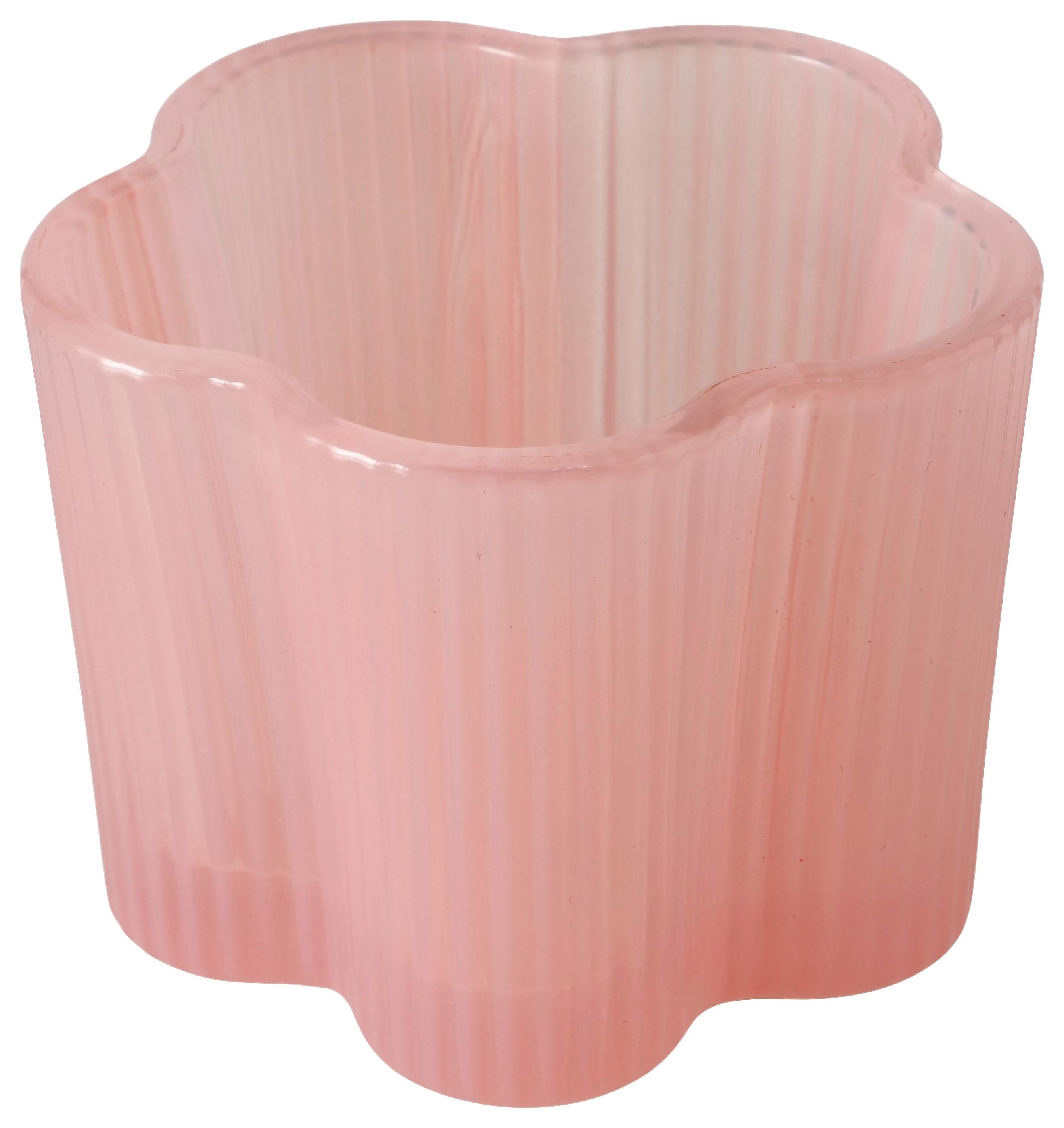 Teelichthalter Fiona I Hellrosa - Hellrosa, Basics, Glas (7,5/6cm) - Mömax