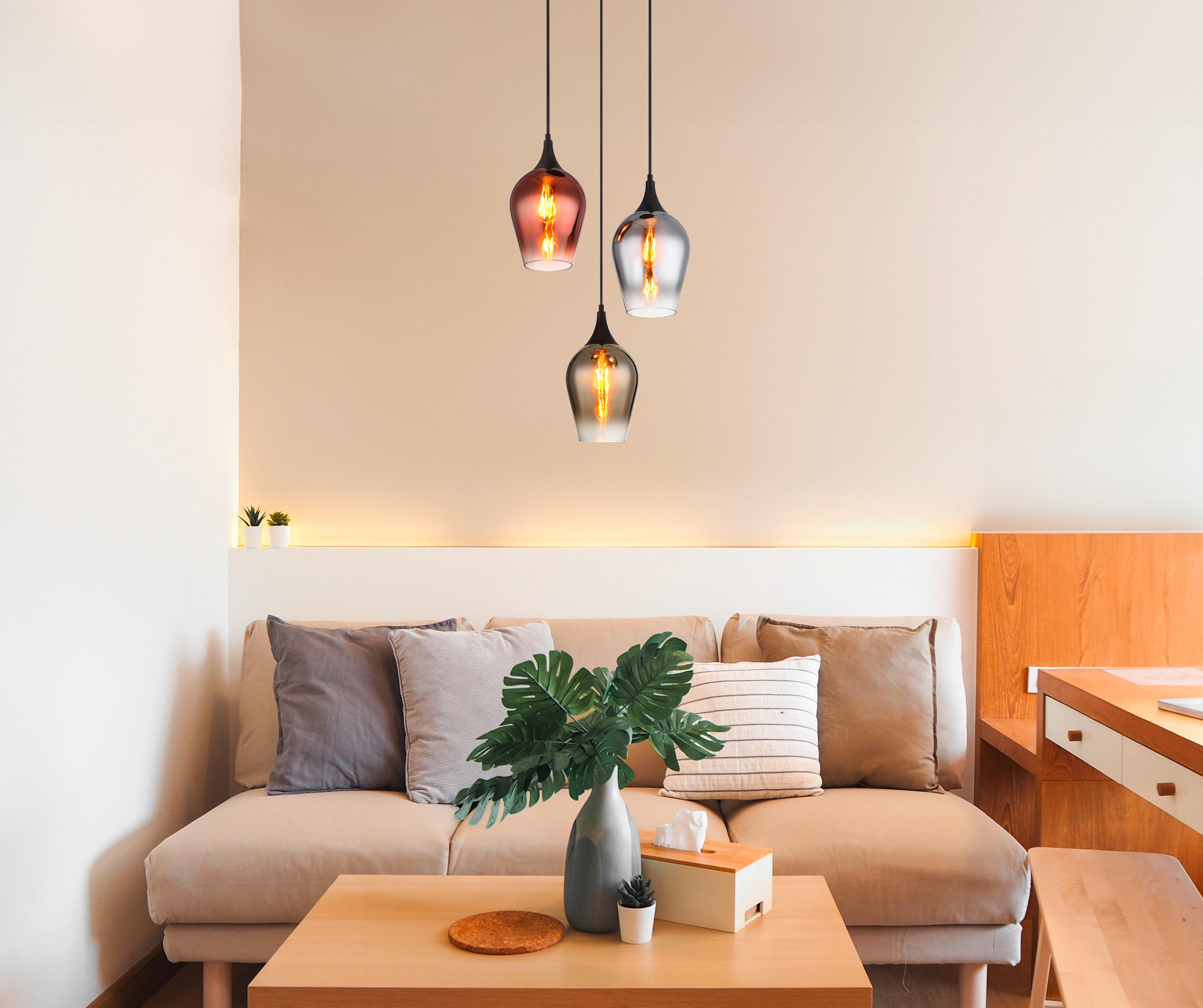 Hängeleuchte Lavus Klar max. 60 Watt - Klar, KONVENTIONELL, Glas/Metall (45/120cm) - Globo