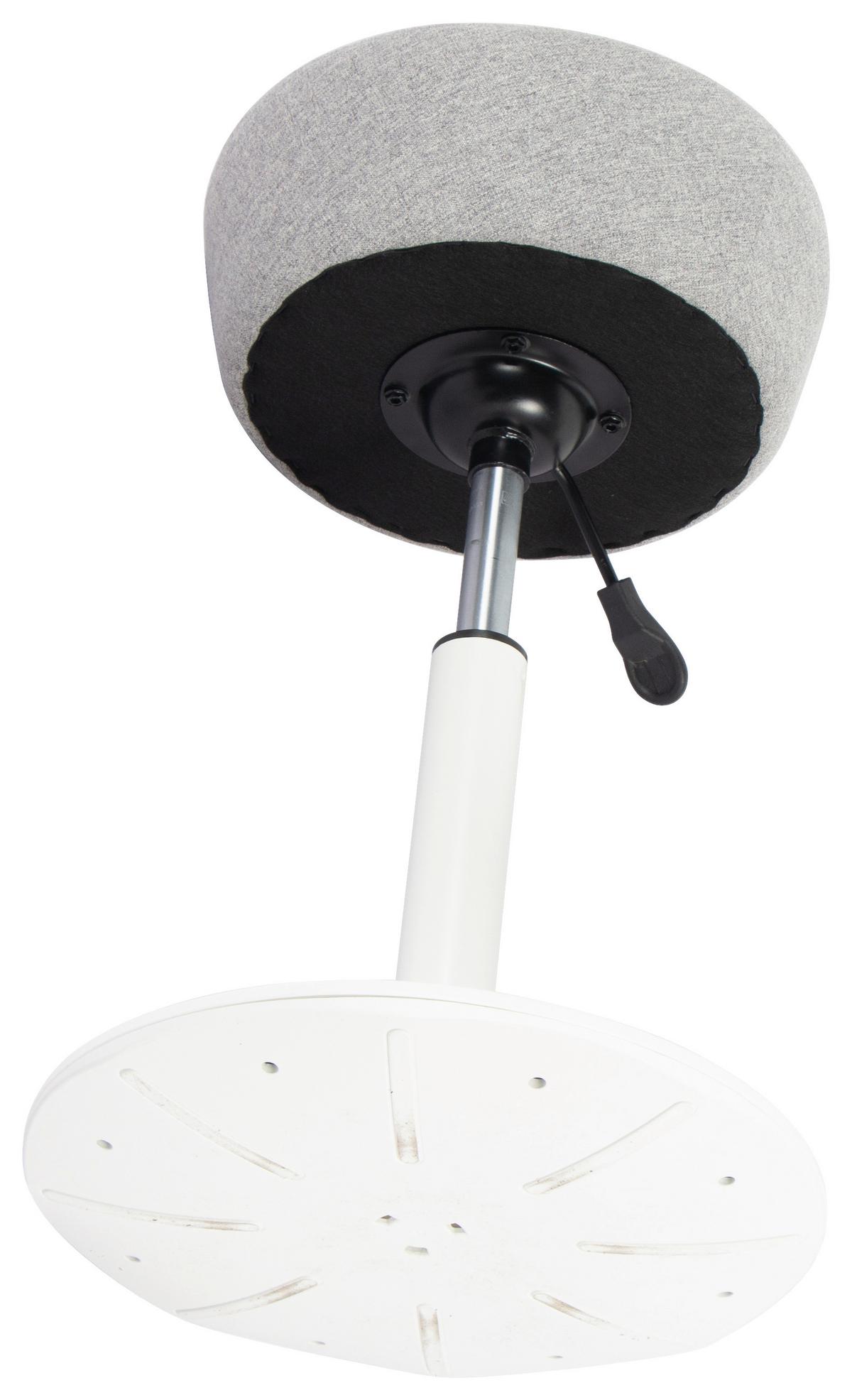 Bürohocker Kimmie - Weiss/Grau, Basics, Kunststoff/Textil (34/60/75/34cm) - Mömax