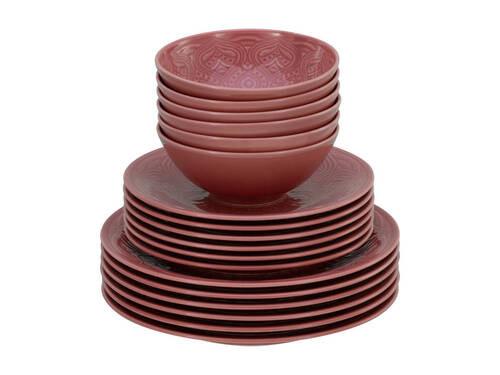 Jedilni Servis Orient Mandala, 18-Delni - temno roza, Trend, keramika - Creatable
