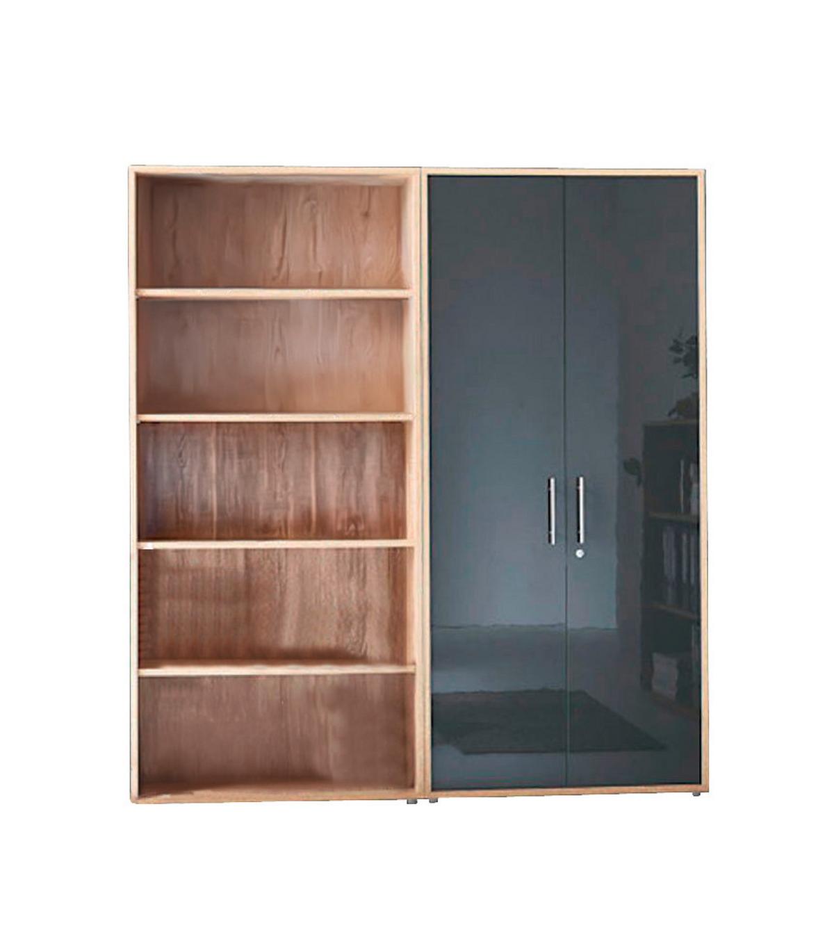 Büro Office Edition Set 7 Sonoma Eiche/Anthrazit - Anthrazit Hochglanz/Sonoma Eiche, MODERN, Holzwerkstoff - MID.YOU