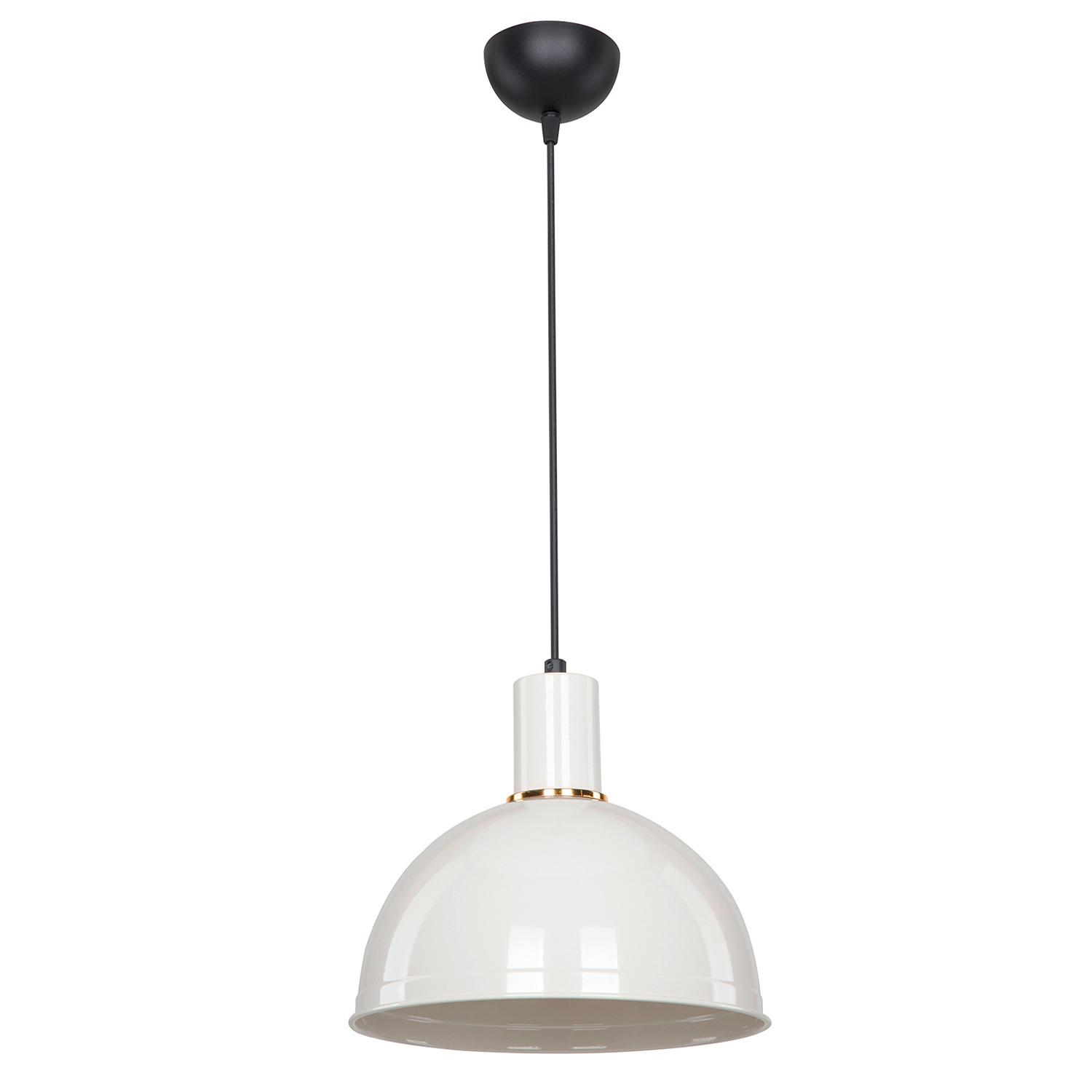Hängeleuchte Natan Weiß/Goldfarben max. 22 Watt - Goldfarben/Weiß, Basics, Metall (27/90cm)