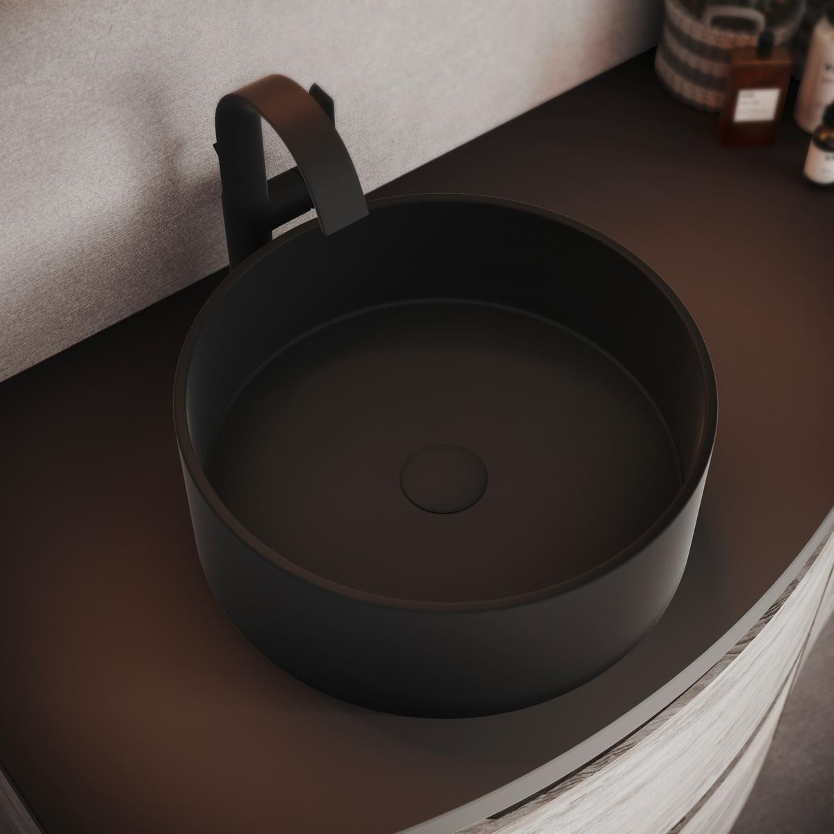 Lavoar Lavabi - negru, Modern, ceramică (36cm)